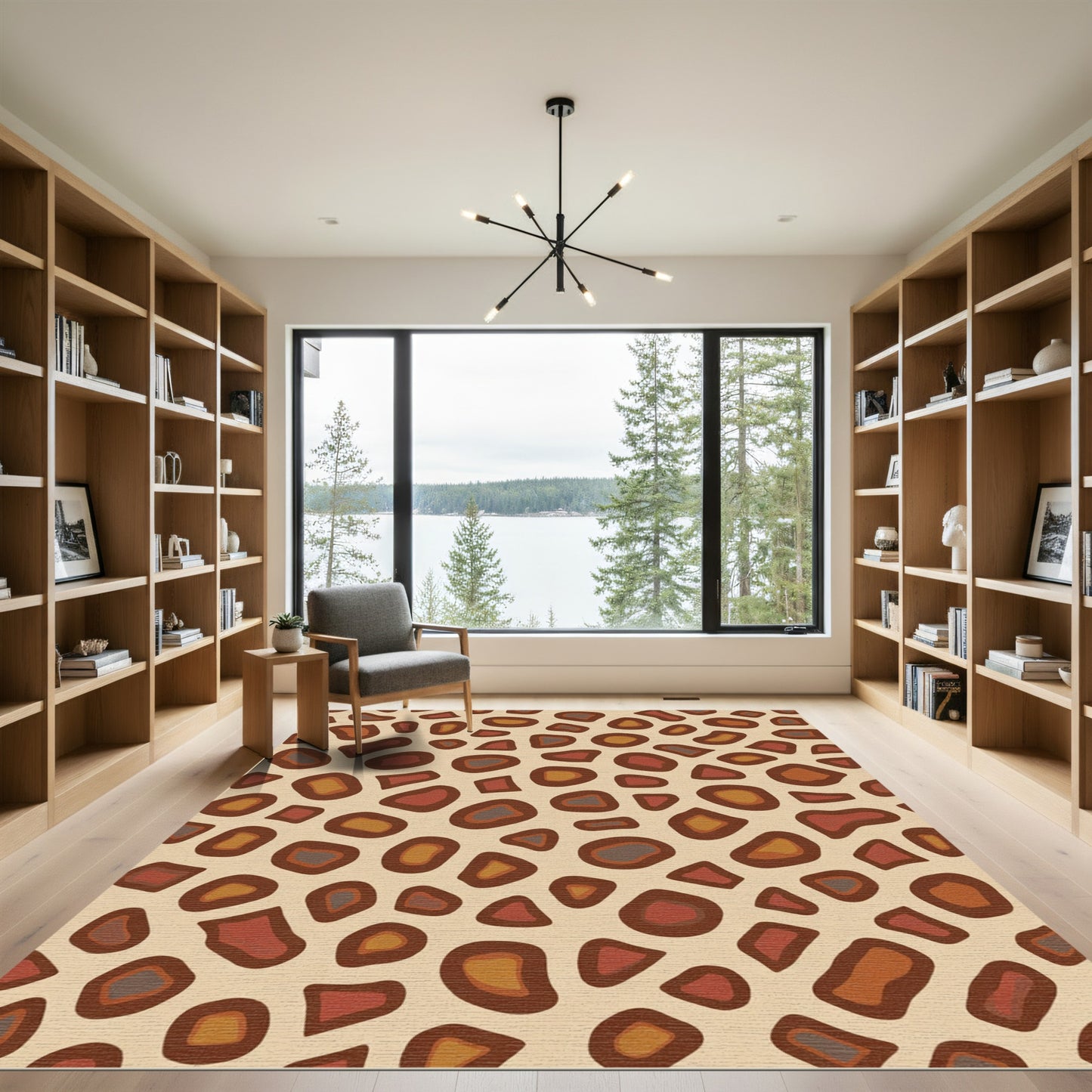 Earthy Brown Animal Print Drops Rug