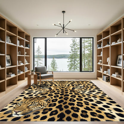 Intense Golden Leopard Eye Portrait Rug