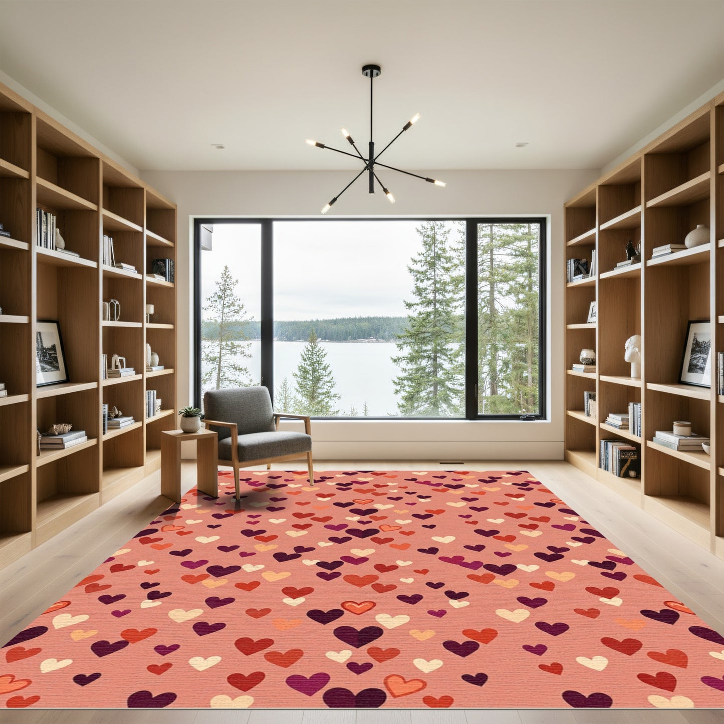 Warm Romantic Heart Scatter Rug