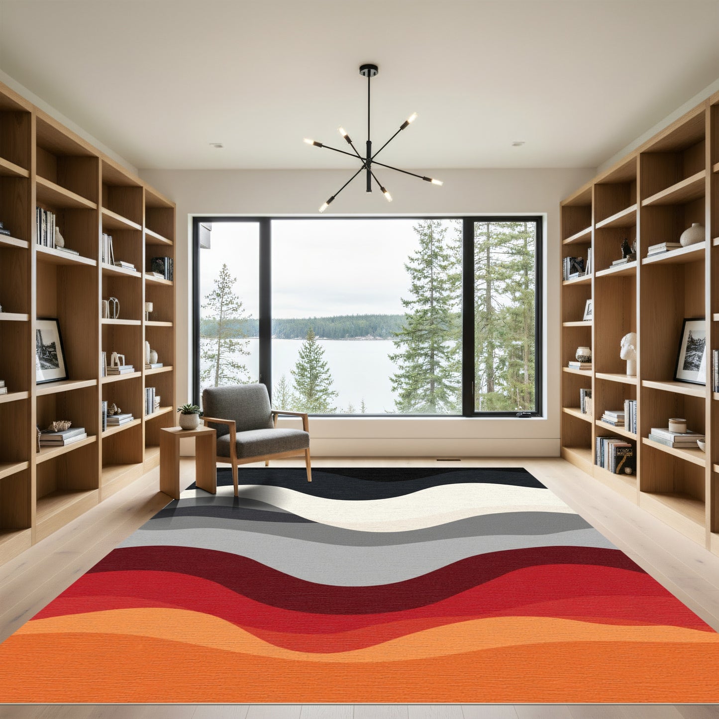 Gradient Abstract Wavy Lines Rug