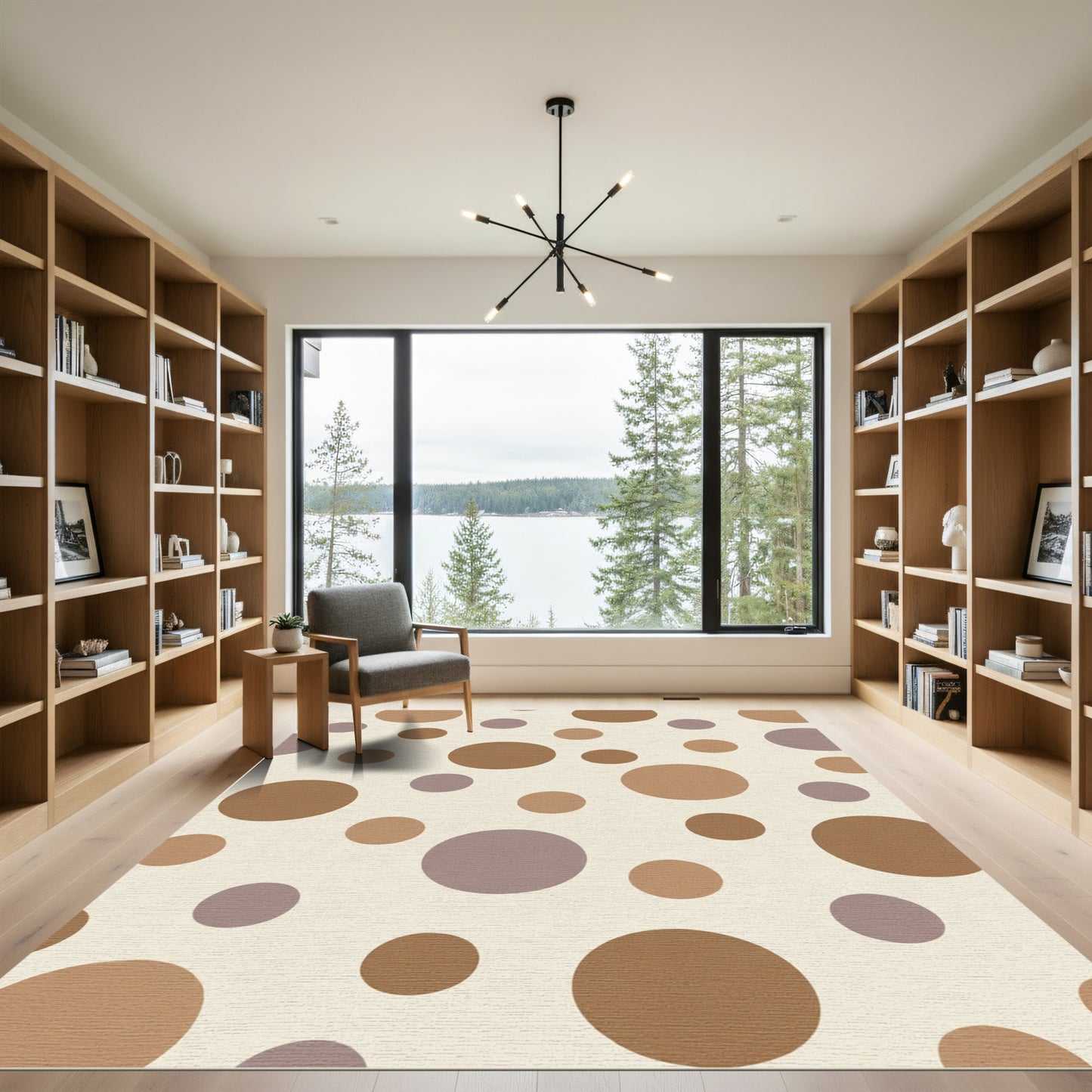 Earthy Tone Polka Dot Scatter Rug