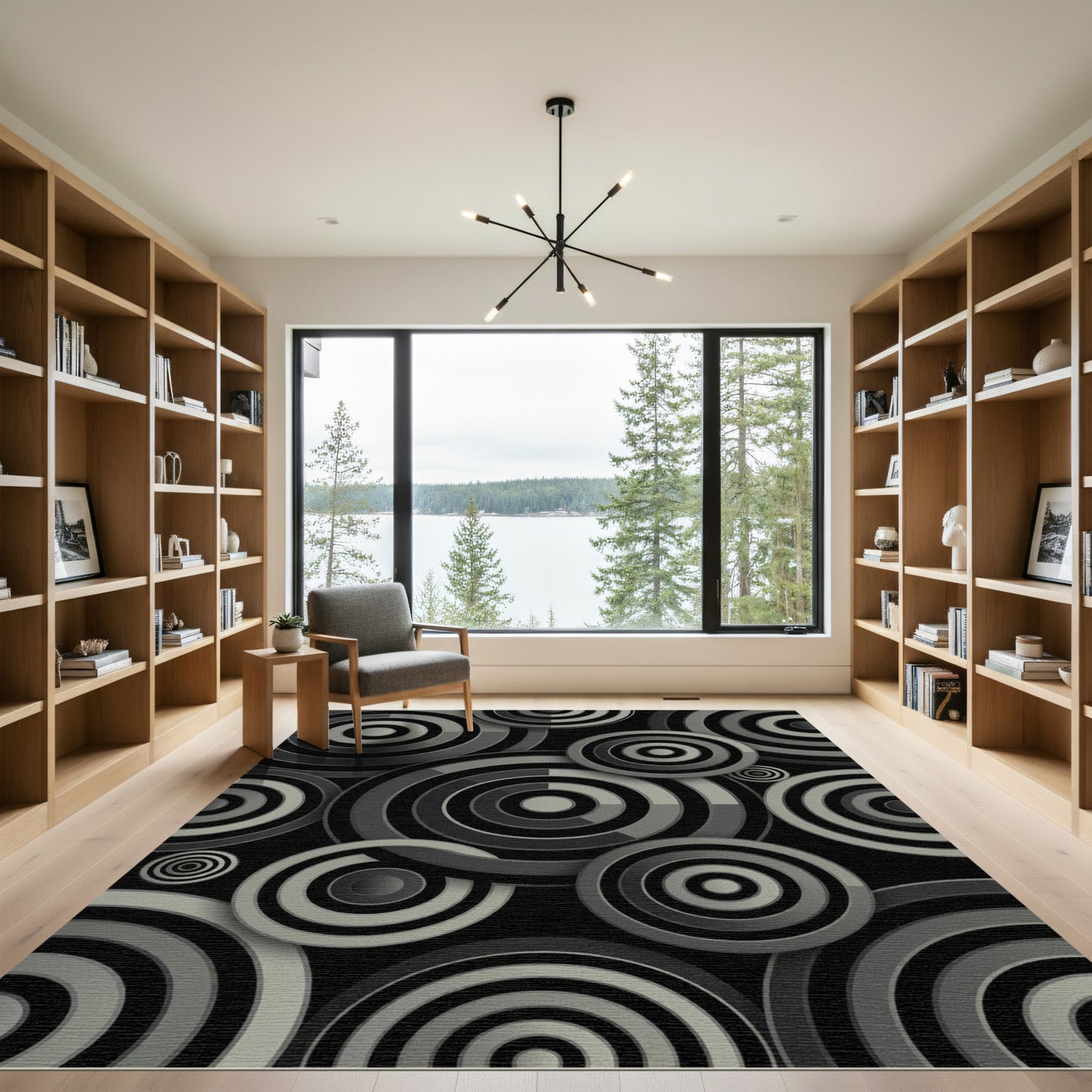 Monochromatic Circular Overlapping Composition Rug