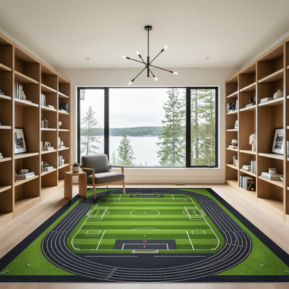 Green Stadium Track Field Rug