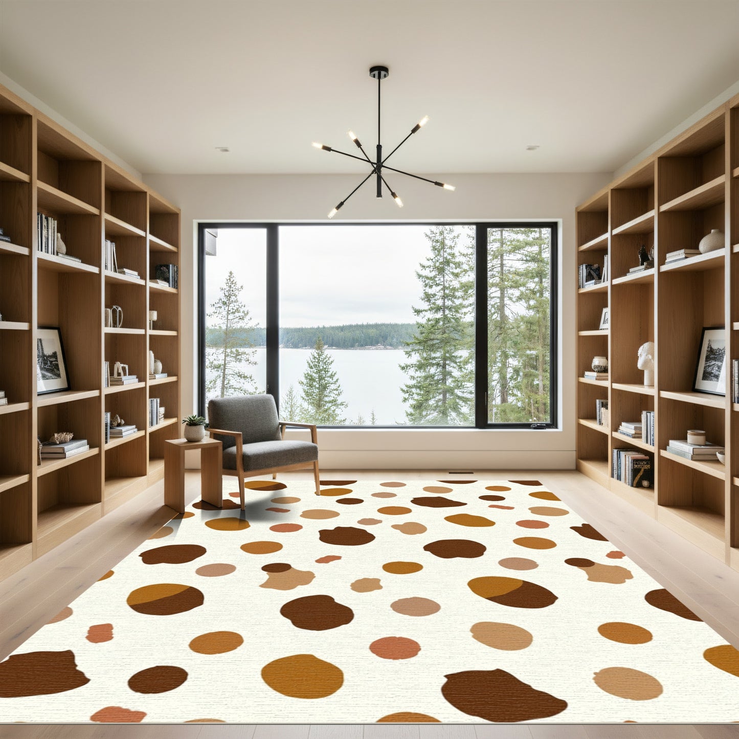 Earthy Tones Abstract Polka Dot Rug