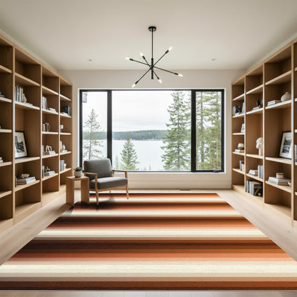 Modern Earthy Gradient Linear Rug