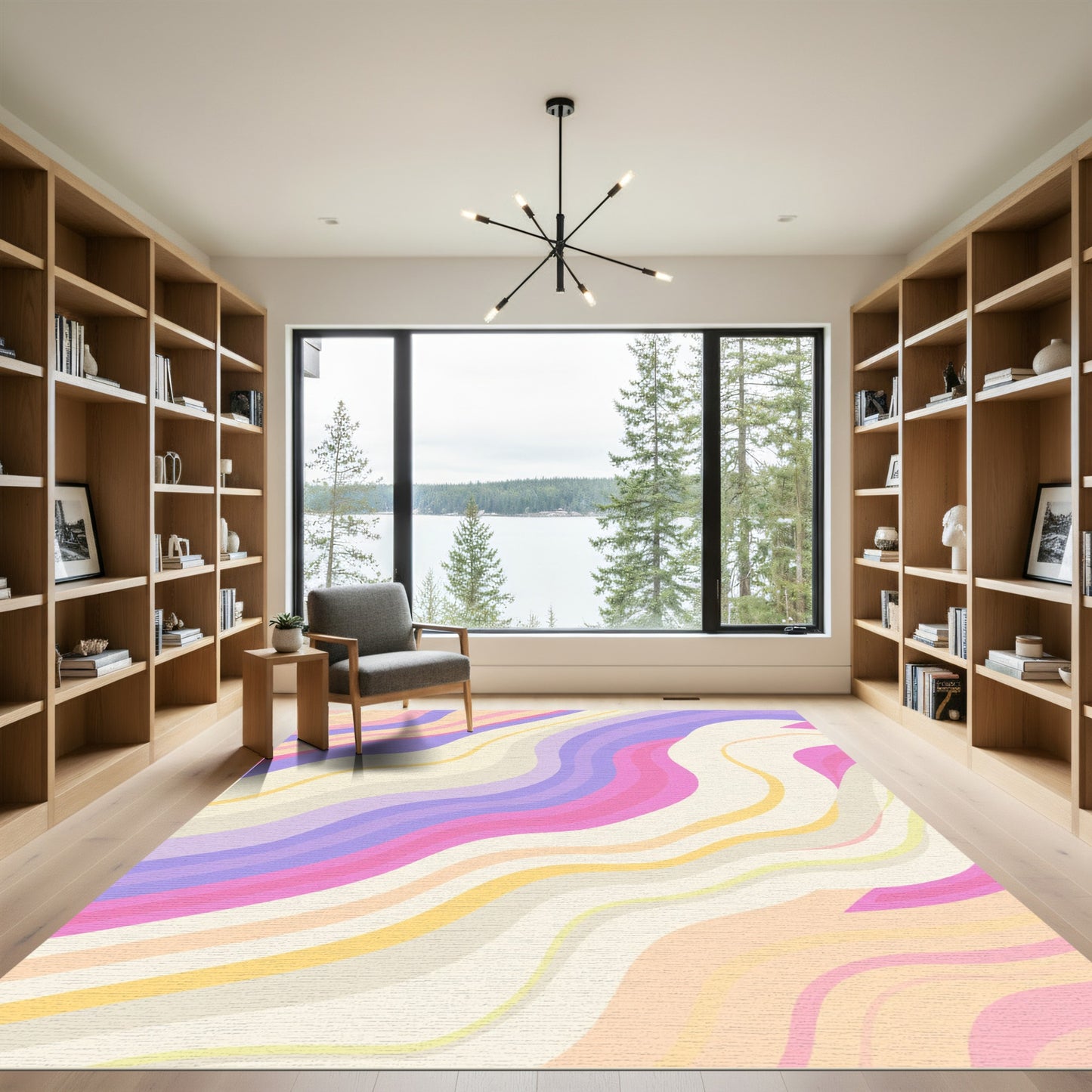 Pastel Swirl Marble Art Rug