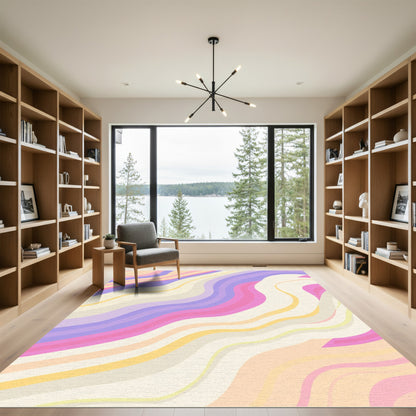 Pastel Swirl Marble Art Rug