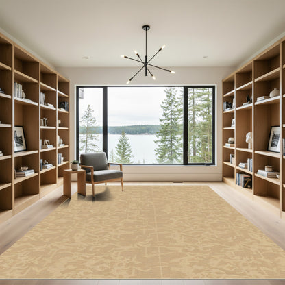 Textured Beige Abstract Linear Rug