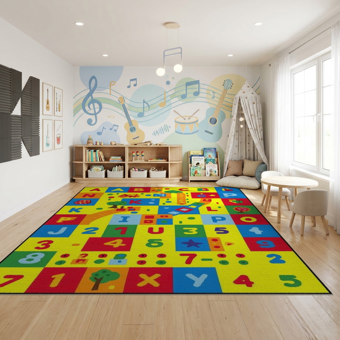 Playful Alphabet Numbers Road Rug