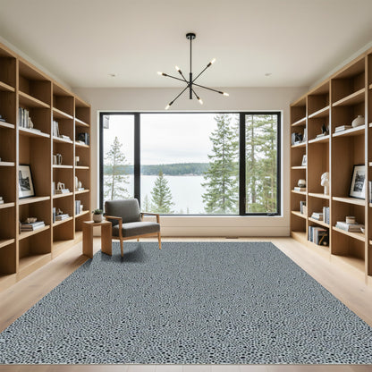 Light Blue Dotted Tone Composition Rug
