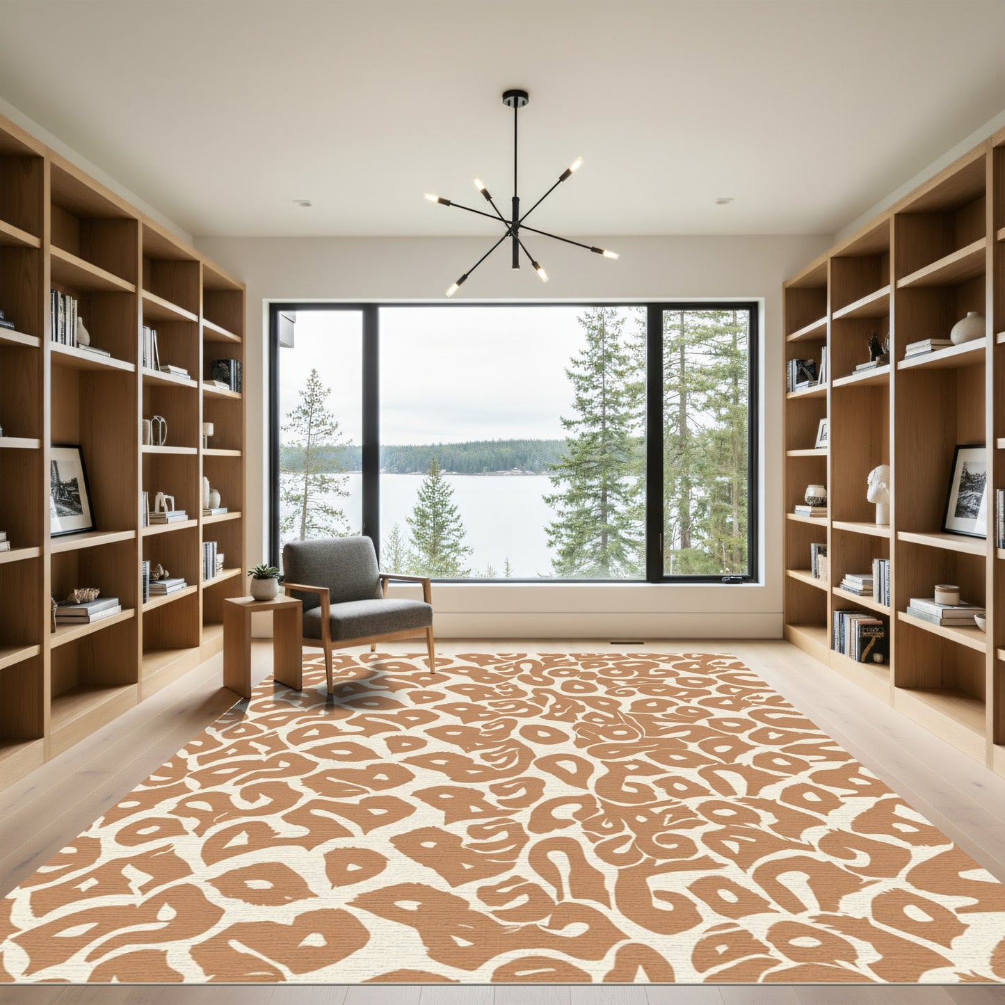 Brown Animalistic Organic Blobs Rug