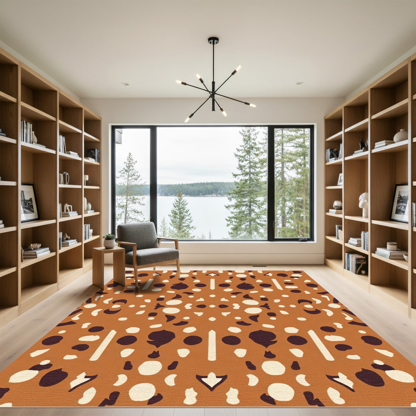 Terracotta Speckled Organic Medallion Rug