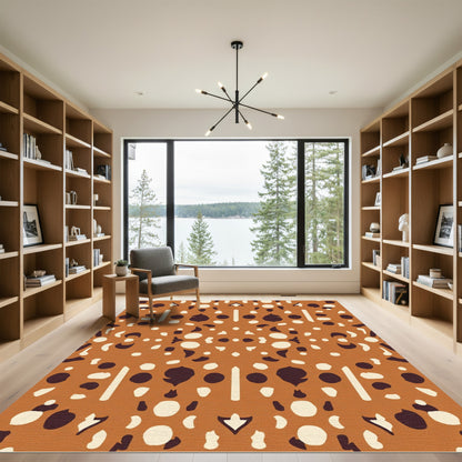 Terracotta Speckled Organic Medallion Rug