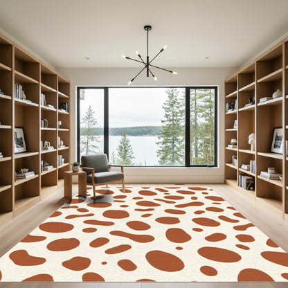 Brown Polka Dot Spotty Texture Rug