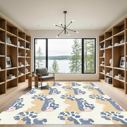 Textured Abstract Blob Composition Rug