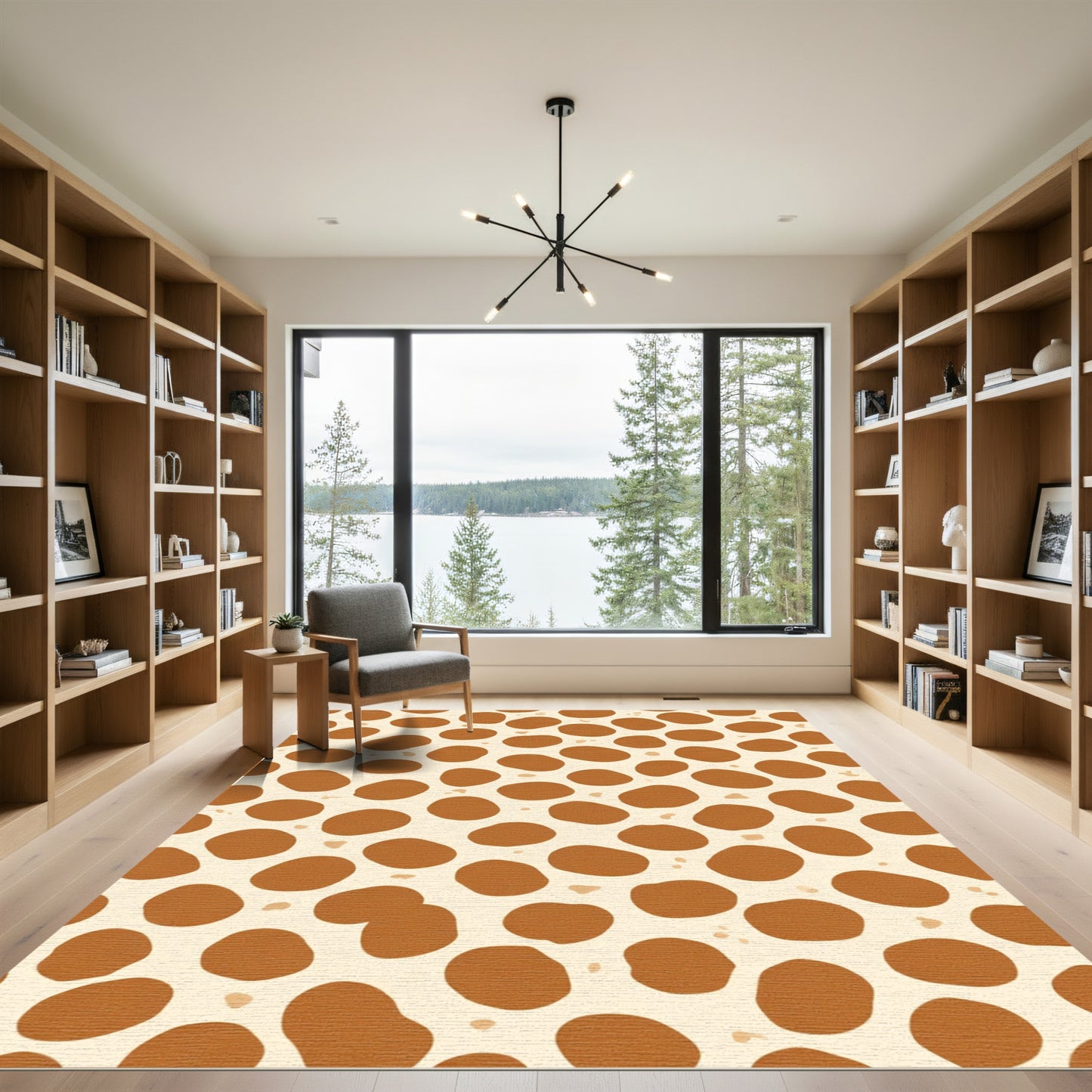 Modern Tan Giraffe Spot Rug