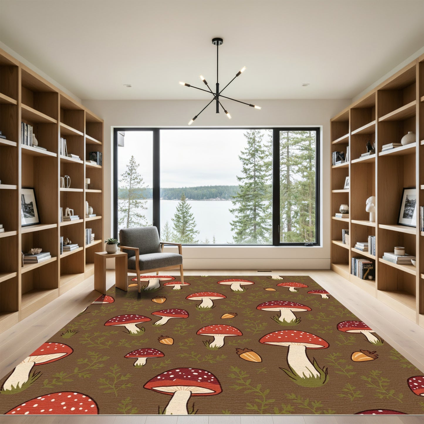 Whimsical Red Mushroom Woodland Acres Rug