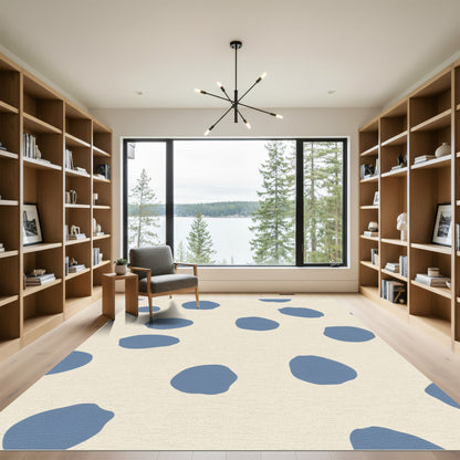 Pale Blue Organic Dot Scatter Rug
