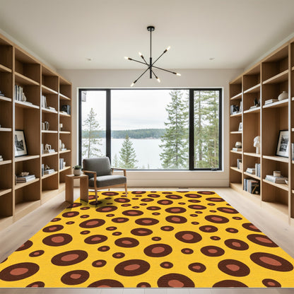 Golden Yellow Brown Spots Rug