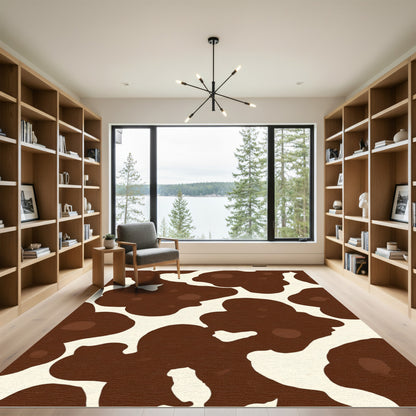 Brown Cream Spotted Animal Hide Rug