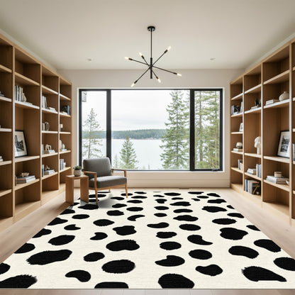 Black Ochre Spotty Polka Dot Rug