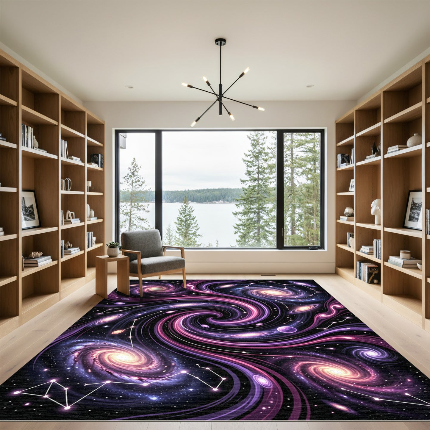 Cosmic Purple Spiral Galaxy Astral Rug
