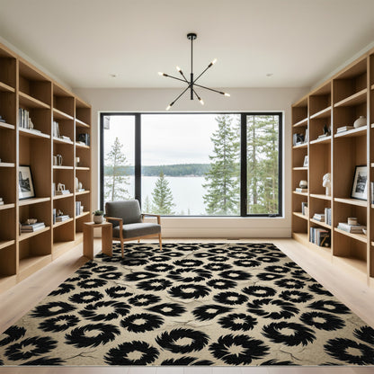 Black Whirlwind Medallion Collage Rug