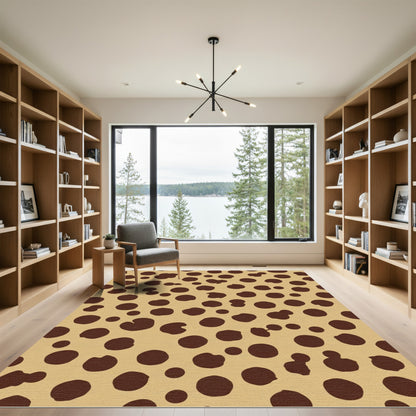 Brown Tan Spotted Organic Shapes Rug