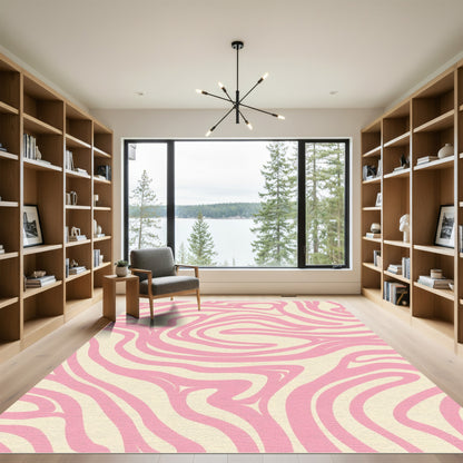 Pink Cream Swirl Organic Rug