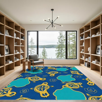 Golden Turtle Ocean Swirl Rug