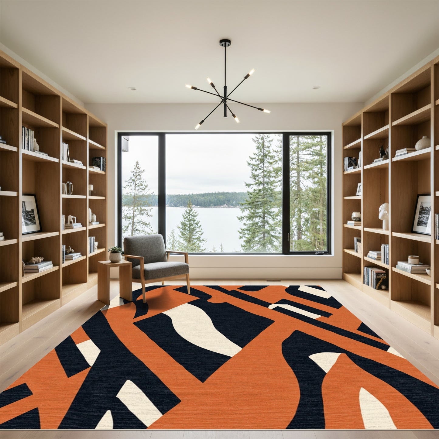 Bold Terra Cotta Abstract Shapes Rug