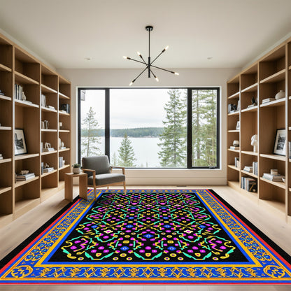 Vibrant Geometric Jewels Medallion Rug