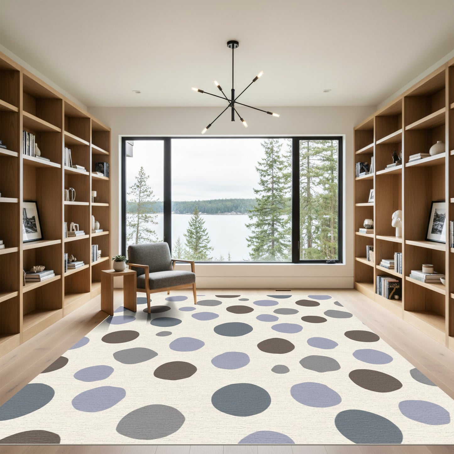 Whimsical Cream Circles Scatter Rug
