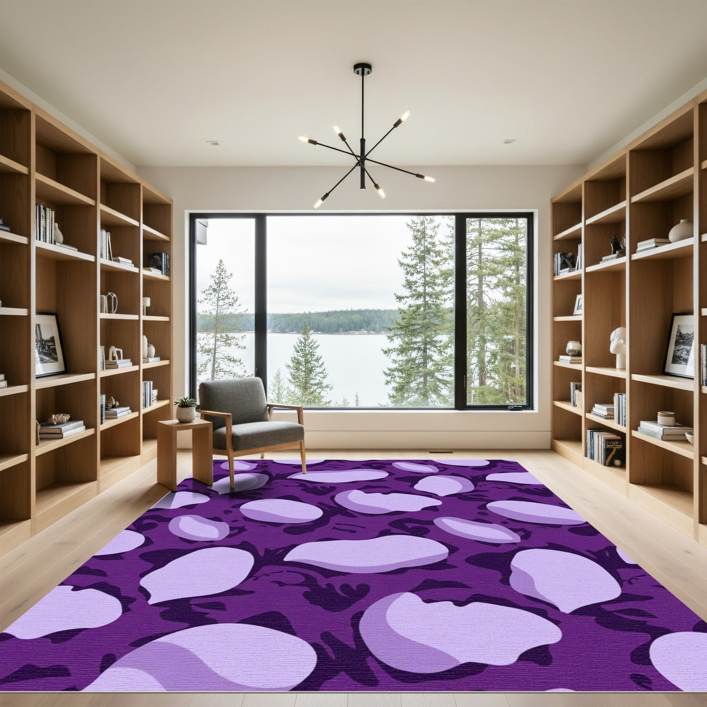 Amethyst Organic Shape Overlay Rug