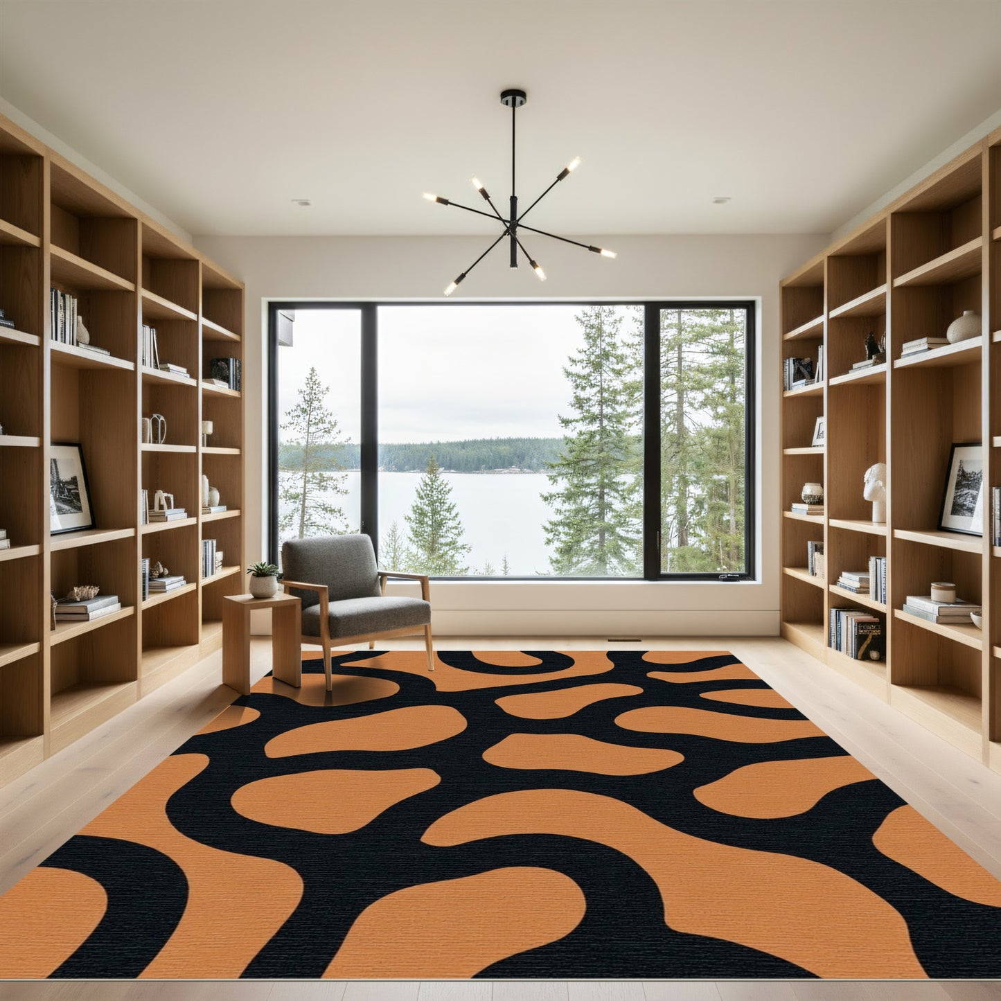 Caramel Black Organic Flow Rug