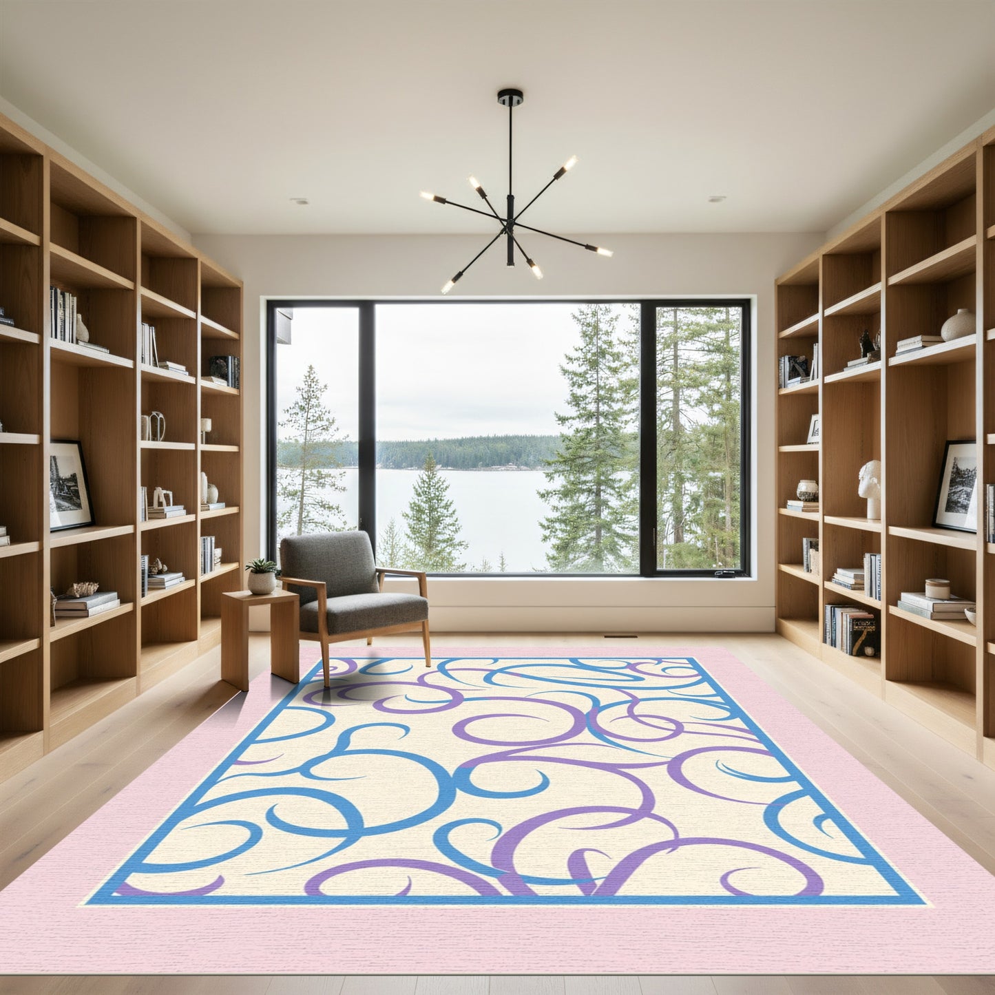 Pastel Swirl Curled Ribbon Rug