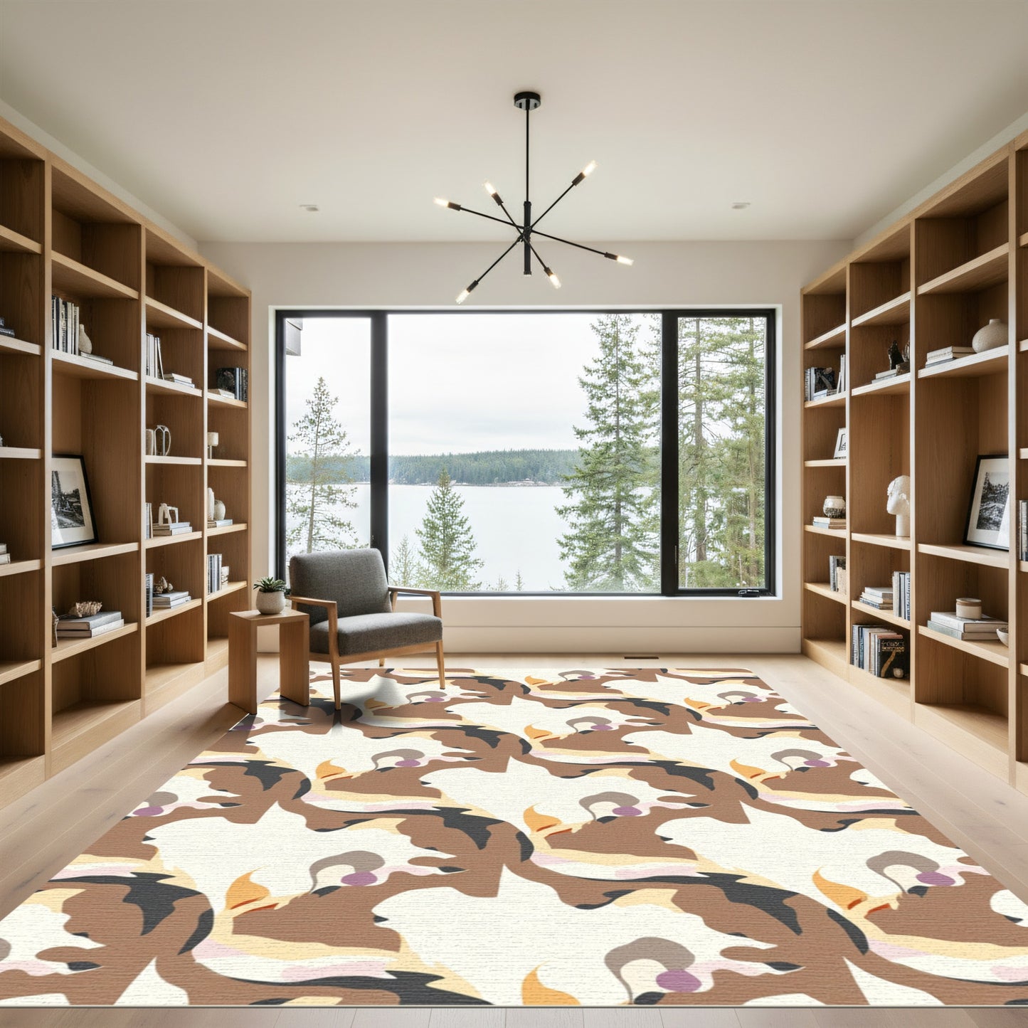 Earthy Tones Abstract Organic Flow Rug