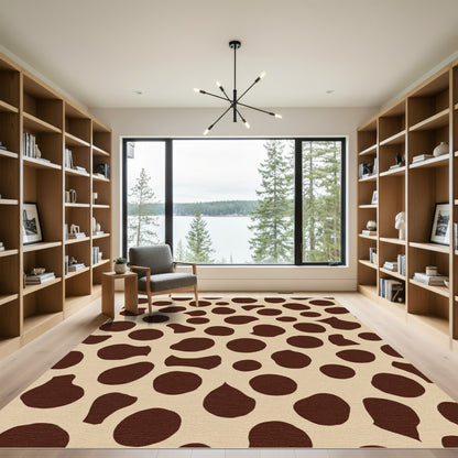 Brown Spotted Cream Background Render Rug