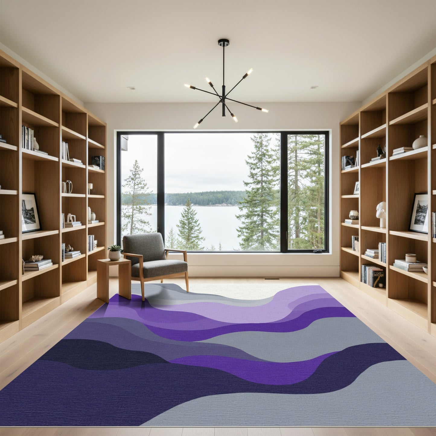 Amethyst Gradient Wavy Landscape Rug