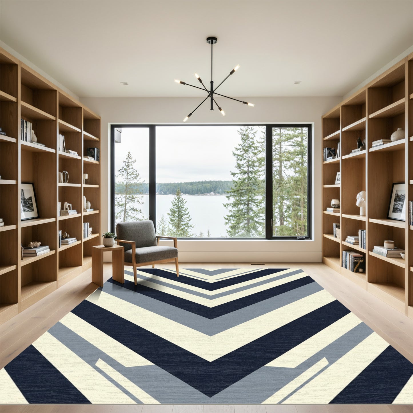 Chevron Stripes Abstract Rug