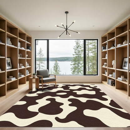 Brown White Irregular Spot Rug