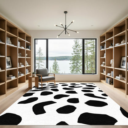 White Black Animal Spots Collection Rug