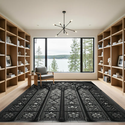 Gothic Floral Vaulted Window Rug