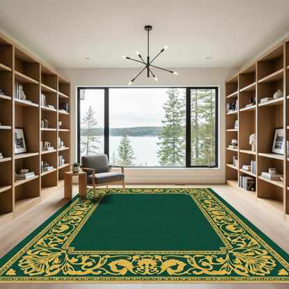 Ornate Golden Vine Border Rug