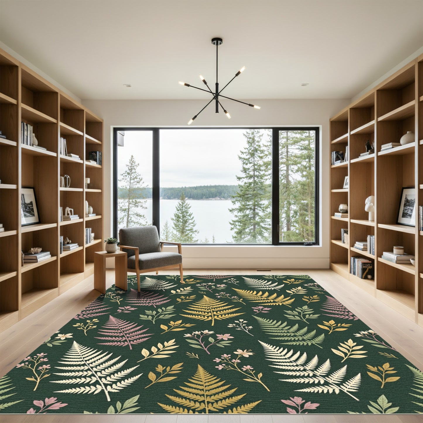 Forest Fern And Blossom Garden Rug