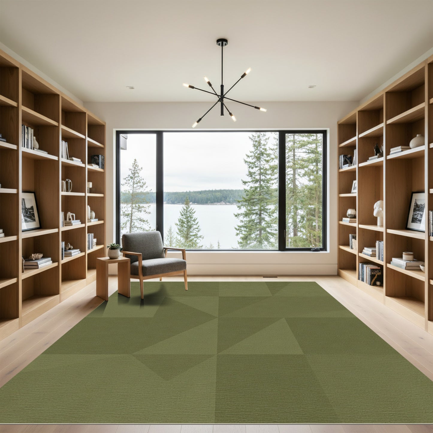 Olive Geometric Diamond Shard Rug