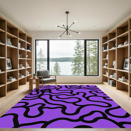 Vibrant Purple Organic Swirl Rug