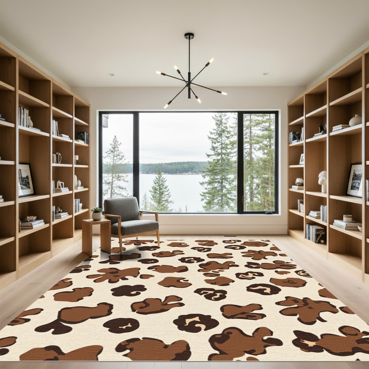 Brown Leopard Spots All Over Rug