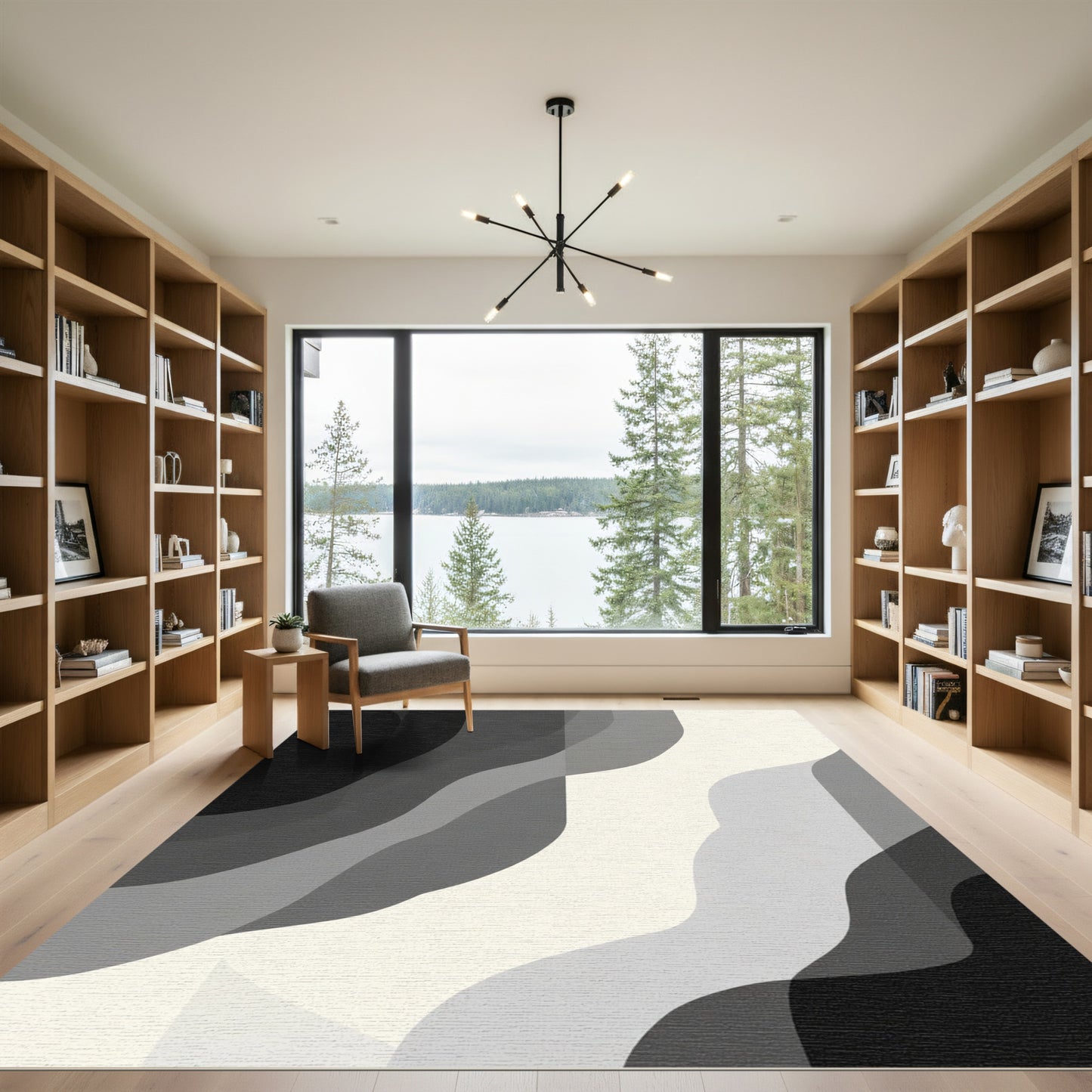 Monochromatic Abstract Wave Gradient Rug