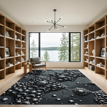 Dark Gray Organic Bubble Cluster Rug